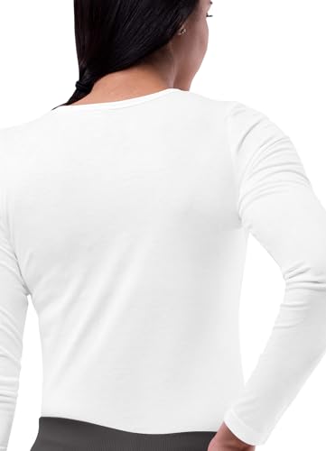 Sivvan Scrubs for Women - Long Sleeve Comfort Underscrub Tee - S8500 - White - S - Image 2