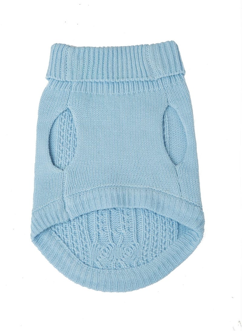 KASTWAVE Cats Knitted Sweaters Turtleneck Knitted Sleeveless Cat Clothes Warm Winter Kitten Clothes Outfits for Cats or Small Dogs in Cold Season Sky Blue S - Image 4