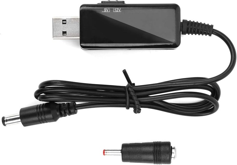 كابل تعزيز من USB إلى DC بجهد من 5V إلى 9V أو 12V، مع عرض رقمي قابل للتعديل، طول الكابل 5521 متر، مناسب لبطاريات الطاقة وأجهزة الراوتر - Image 1
