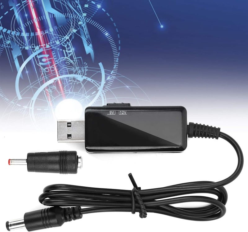كابل تعزيز من USB إلى DC بجهد من 5V إلى 9V أو 12V، مع عرض رقمي قابل للتعديل، طول الكابل 5521 متر، مناسب لبطاريات الطاقة وأجهزة الراوتر - Image 4