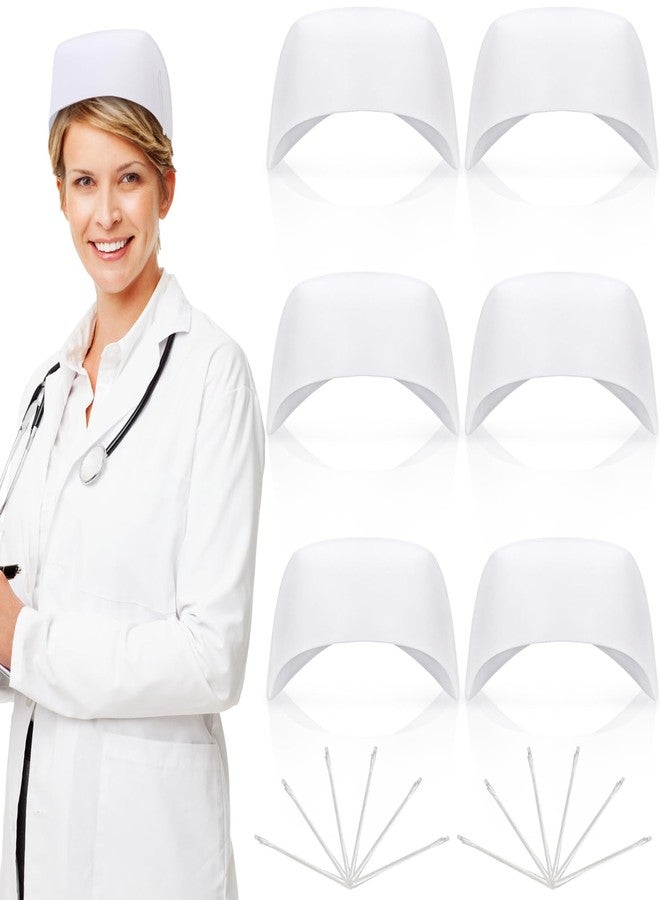Eorbow طقم قبعات ممرضات من إيوربو، 18 قطعة، 6 قبعات ممرضات متينة مع 12 دبوسًا للهالوين، عصابة رأس بيضاء للممرضات، زي مناسب للنساء، المدرسة، الحفلات، ومستلزمات الكوسبلاي - Image 1