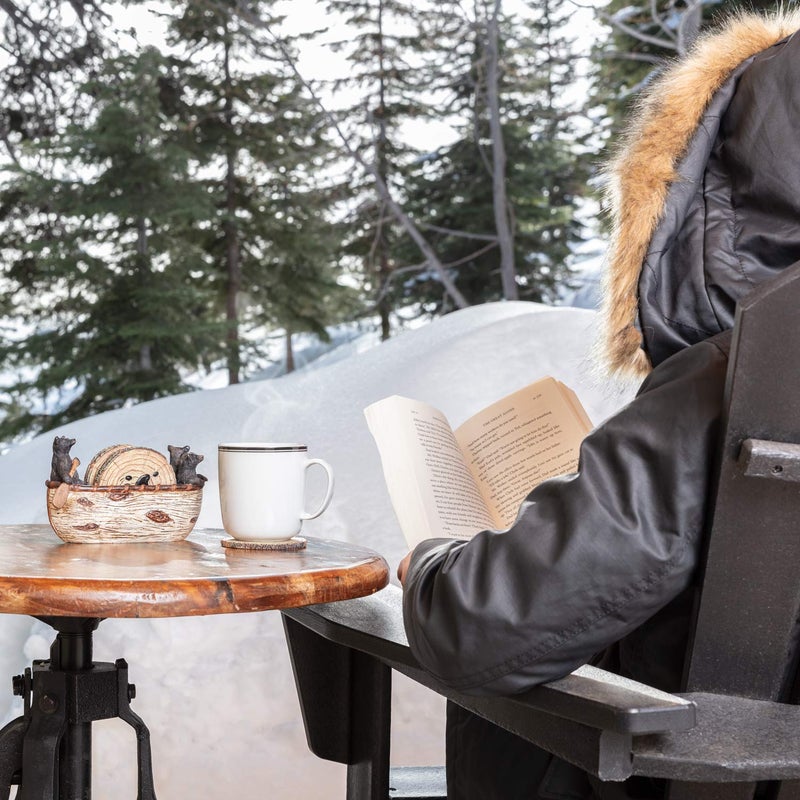 Cabin Obsession Bear Coasters Set of 6 Full Size Rustic Coasters in Handmade Canoe with Adorable Black Bear Figurines | Black Bear Log Cabin Decorations, Rustic Lodge Decor for The Home - Image 5