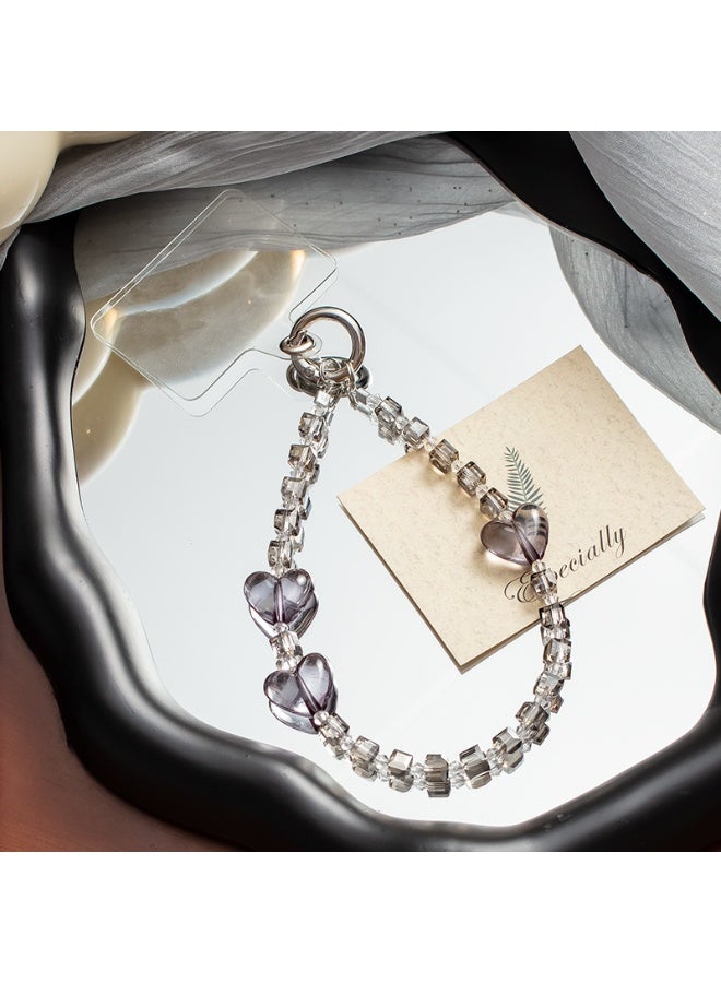 NIBEMINENT Phone Charm/ Chain Strap for Women Girls, Necklace Pearl Cell Phone Case Lanyard Wrist Strap
