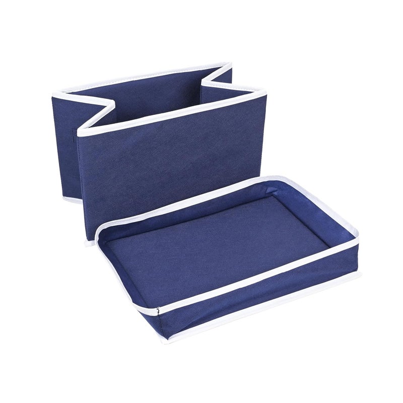 ANYTIME Non Woven Foldable Storage Box With Durable Handle Organizer | Durable Clothes, Toys, Books, Garment, Towel, Blanket Wardrobe Space Saving Multi-purpose Household Solutions (Blue, Pack Of 1) - Image 5