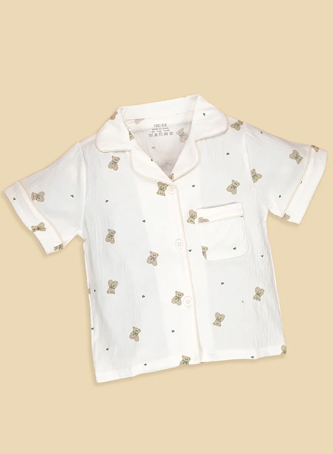 LITTLE SURPRISE BOX Little Surprise Box, little Heart sitting Ted Kids Nightsuit-3-4Y