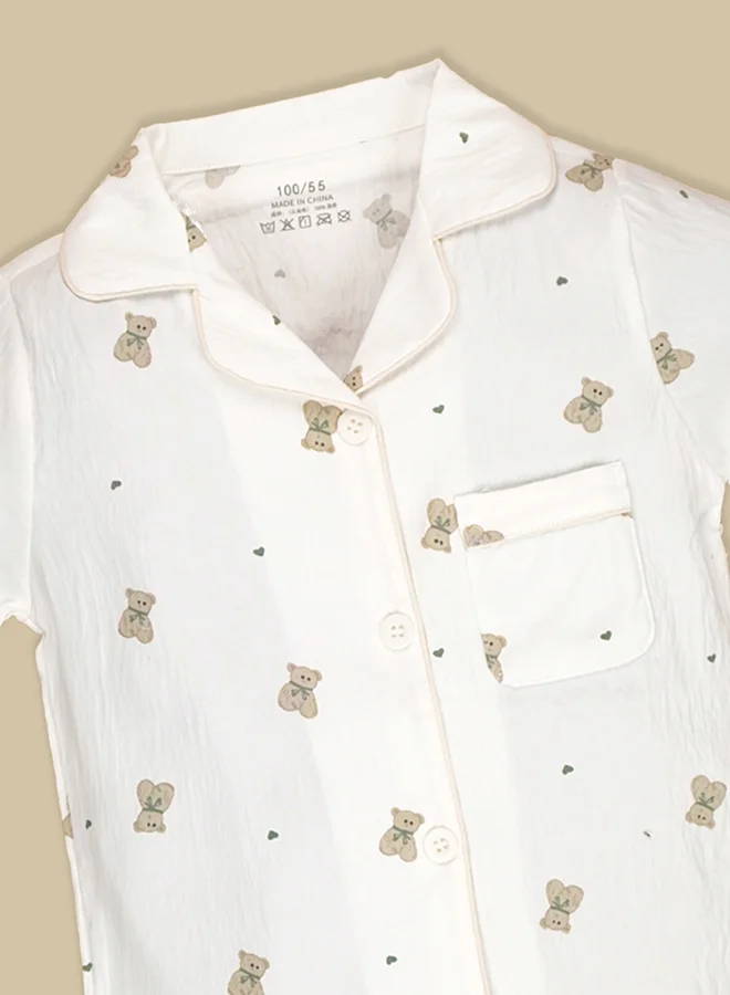 LITTLE SURPRISE BOX Little Surprise Box, little Heart sitting Ted Kids Nightsuit-3-4Y
