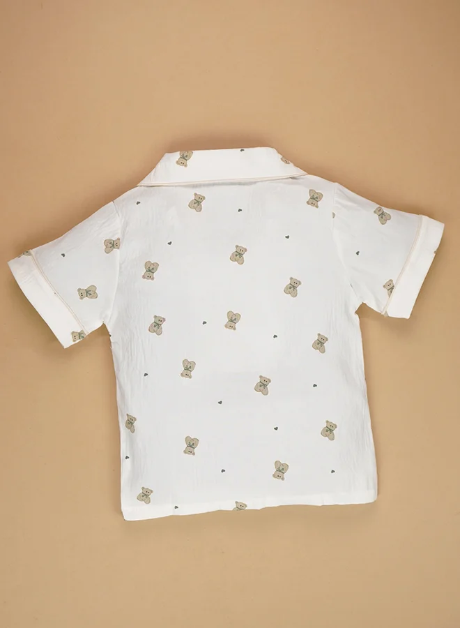 LITTLE SURPRISE BOX Little Surprise Box, little Heart sitting Ted Kids Nightsuit-3-4Y