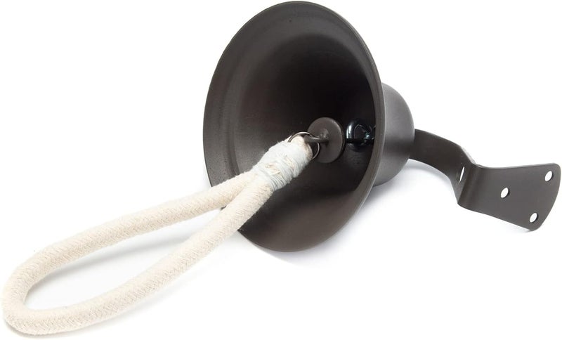 WMM Hanging Bell Dinner Bell Outdoor Bell Bracket Mount Wall Bell Indoor Rope Bell Ship/Boat/Nautical/Door/School/Reception/Home/Church Bell(Black) - Image 2