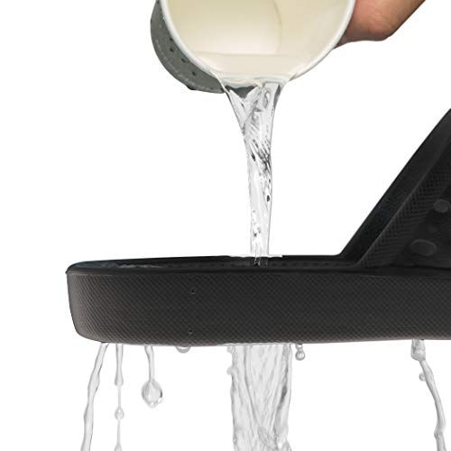 WOTTE Shower Sandals Women Quick Drying Bath Slippers Non Slip Dorm Shoes Size 7 Black - Image 5
