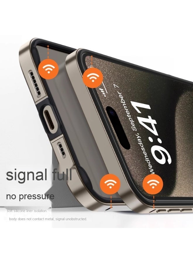 Anna Aluminum Alloy Bumper Case for iPhone - Shockproof Straight Edge Corner Design - Image 3