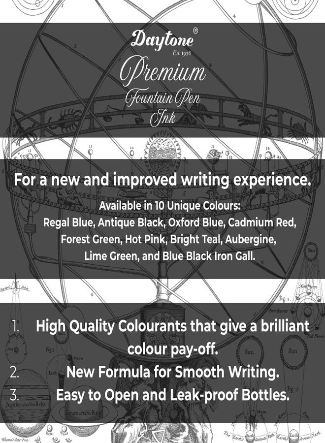 Daytone Premium Fountain Pen Ink (Trio Pack of 3) (Warm Tones: Cadmium Red, Hot Pink, Aubergine, 30 ml Each) - Image 5