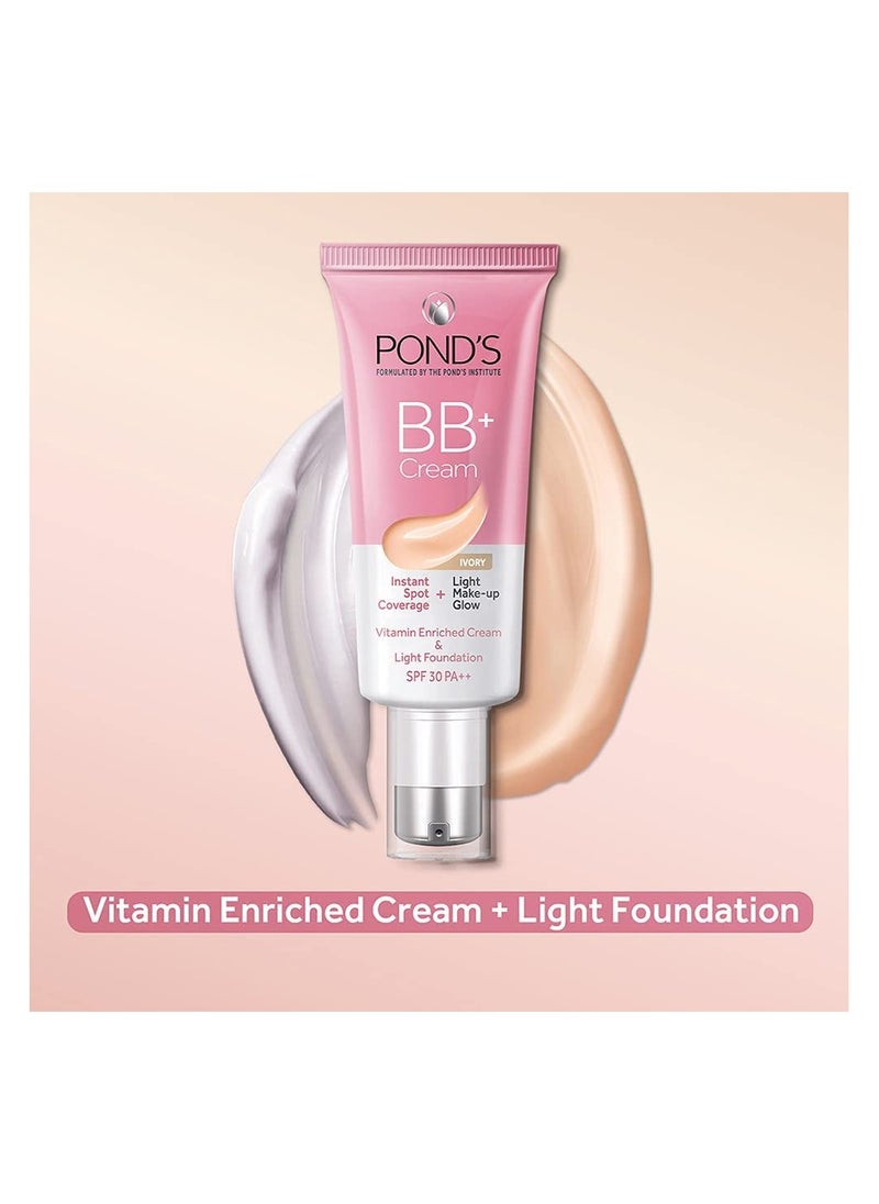 Pond's - POND'S BB+ Cream Instant Spot Coverage + Light Make-up Glow Ivory 30g - Image 1