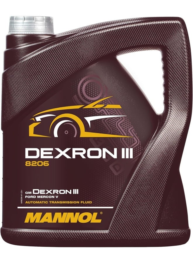 MANNOL 8206 - O.E.M Dexron III 3 Gear Oil Automatic Transmission Fluid ATF Oil Power Steering Automatic Cars Gear Boxes- 4L German Oil - Image 1