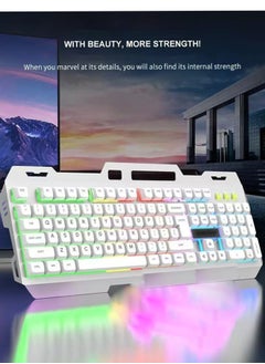 HaveDream Mechanical Feel Luminous Keyboard Wired Usb Without Mouse (White)  - Image 4