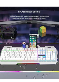 HaveDream Mechanical Feel Luminous Keyboard Wired Usb Without Mouse (White)  - Image 2