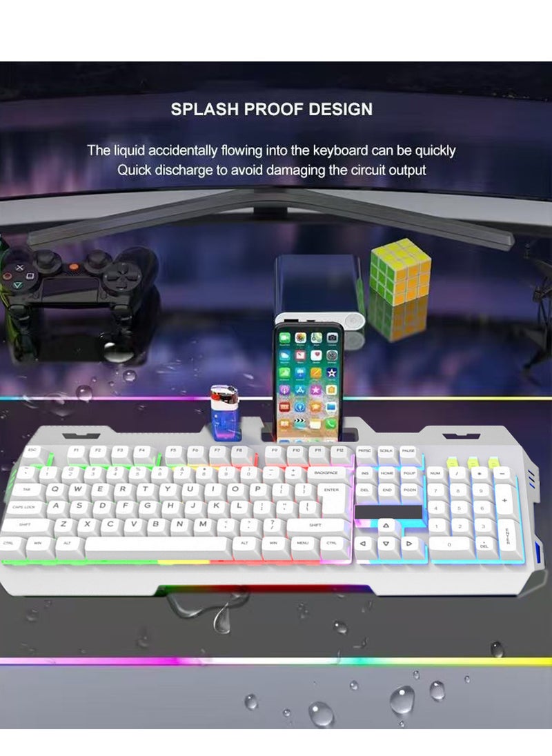 HaveDream - Mechanical Feel Luminous Keyboard Wired Usb Without Mouse (White) - Image 1