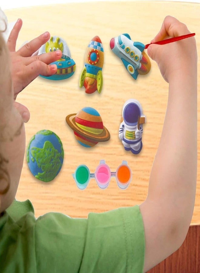 SAMVARDHAN DIY Gypsum Fridge Magnet Plaster Painting Kit for Kids, Mould and Paint Kits- Plaster Painting Art & Craft Set - (SPACE) - Image 3
