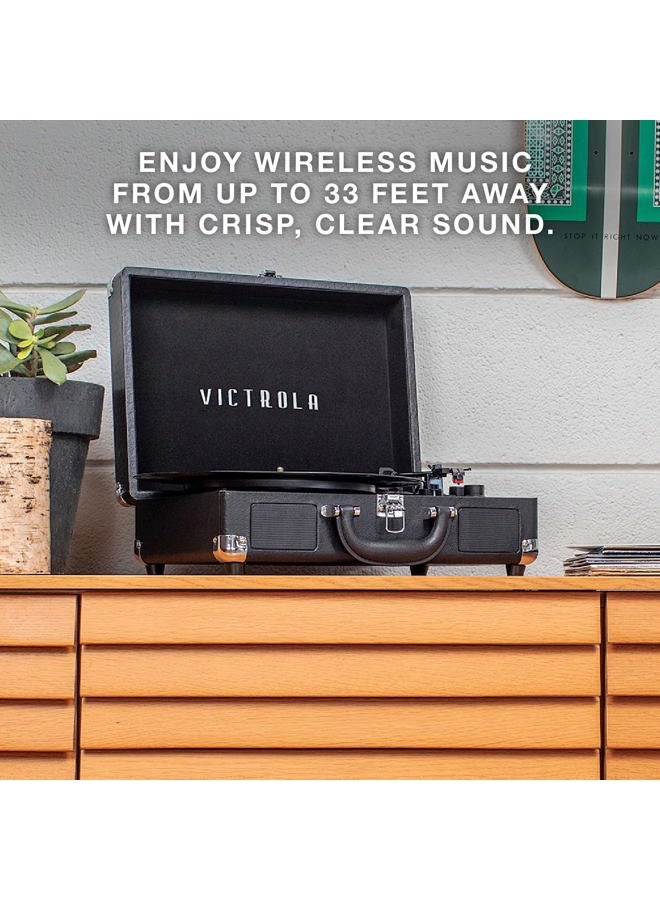 VICTROLA Vintage 3-Speed Bluetooth Suitcase Turntable with Speakers, White/Gold (Limited Edition) - Image 5