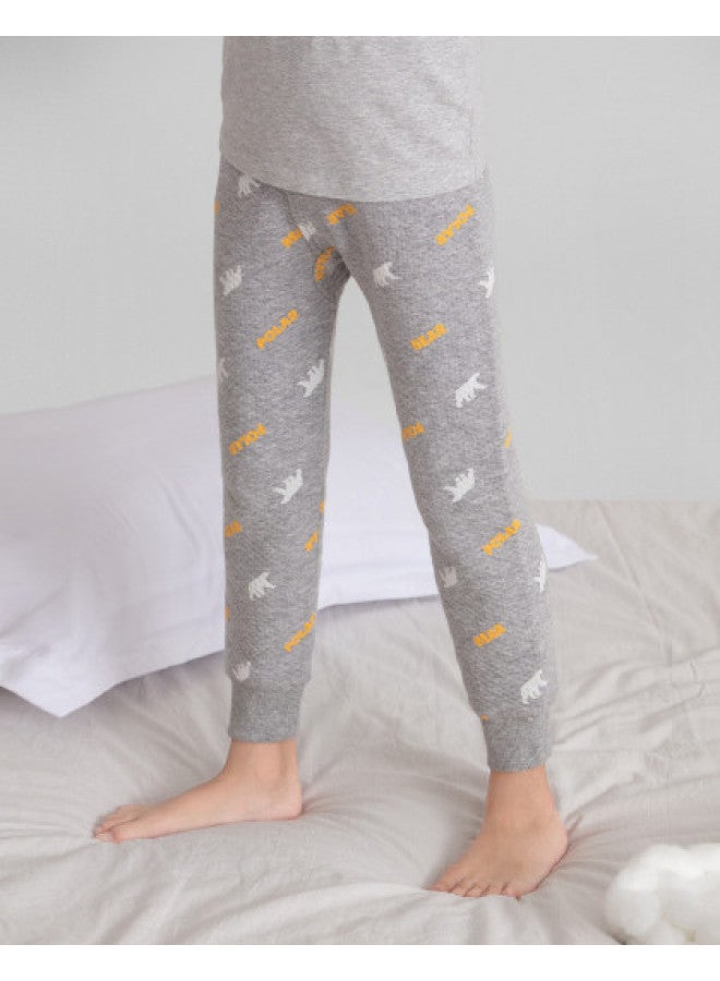 Annil Boys' Warm Fleece-lined Pants - Winter Thermal Cotton Trousers With Elastic Cuffs, Soft & Thickened Kids' Bottoms For Cold Weather - Image 1