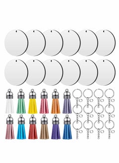 Y&D 36Pcs Sublimation Blank Keychains Set For DIY Keychain Decoration Crafts Making  - Image 1