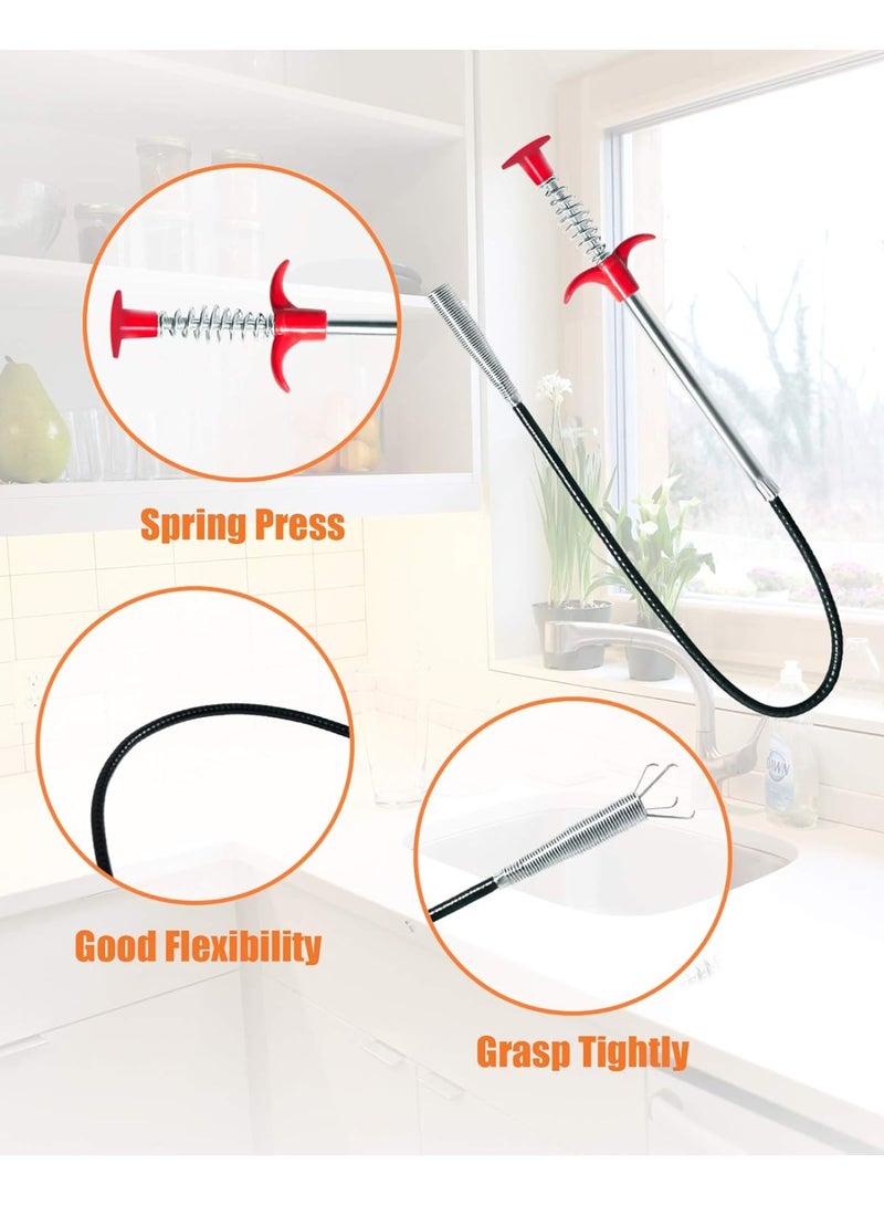 Drain Clog Remover Tool (7pcs), Clears Hair Clogs in Sinks, Tubs & Toilets - Image 2