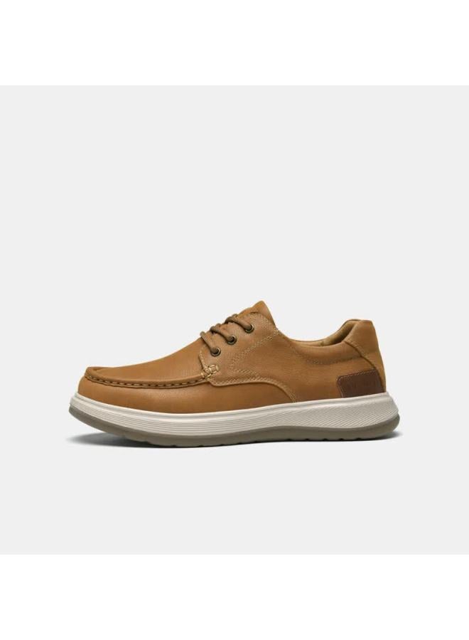 Mellen Minimalist Versatile Commuter Leather Dad Shoes Comfortable Shock-absorbing Casual Shoes Mf767709 Light Brown Size 37 - Image 1