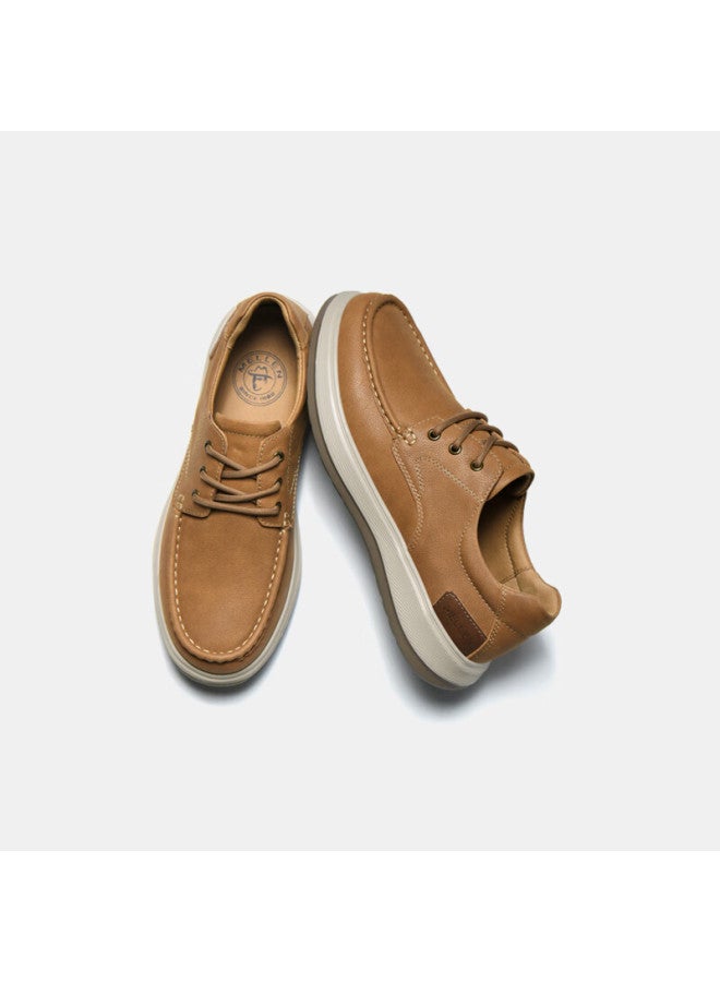 Mellen Minimalist Versatile Commuter Leather Dad Shoes Comfortable Shock-absorbing Casual Shoes Mf767709 Light Brown Size 37 - Image 2
