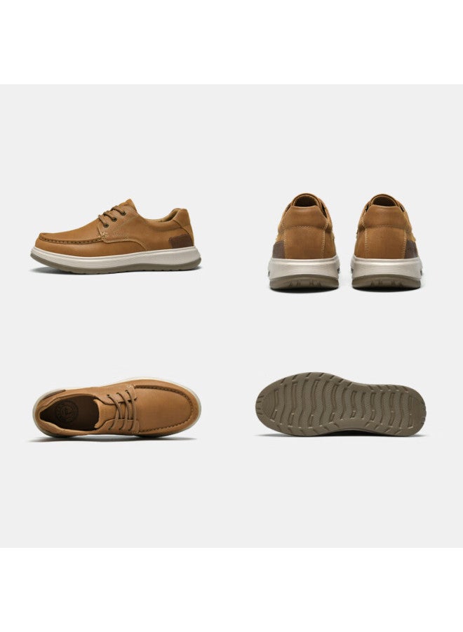Mellen Minimalist Versatile Commuter Leather Dad Shoes Comfortable Shock-absorbing Casual Shoes Mf767709 Light Brown Size 37 - Image 3