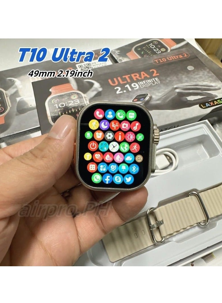 Ultra T10 Ultra 2 Smart Watch Large (49mm) 2.19 inch - Can Measure Heart Rate, Blood Pressure, Oxygen - Sports Mode, Remote Shooting - Orange - Image 2