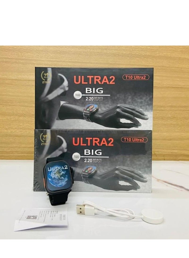 Ultra T10 Ultra 2 Smart Watch Large (49mm) 2.19 inch - Can Measure Heart Rate, Blood Pressure, Oxygen - Sports Mode, Remote Shooting - Orange - Image 3