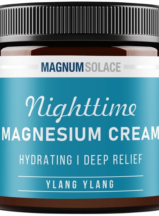 Magnum Solace Magnesium Cream – Magnesium Chloride Cream – Topical Magnesium Cream for Nighttime Relief, Rest & Recovery – Safe for Kids (Ylang Ylang) - Image 1