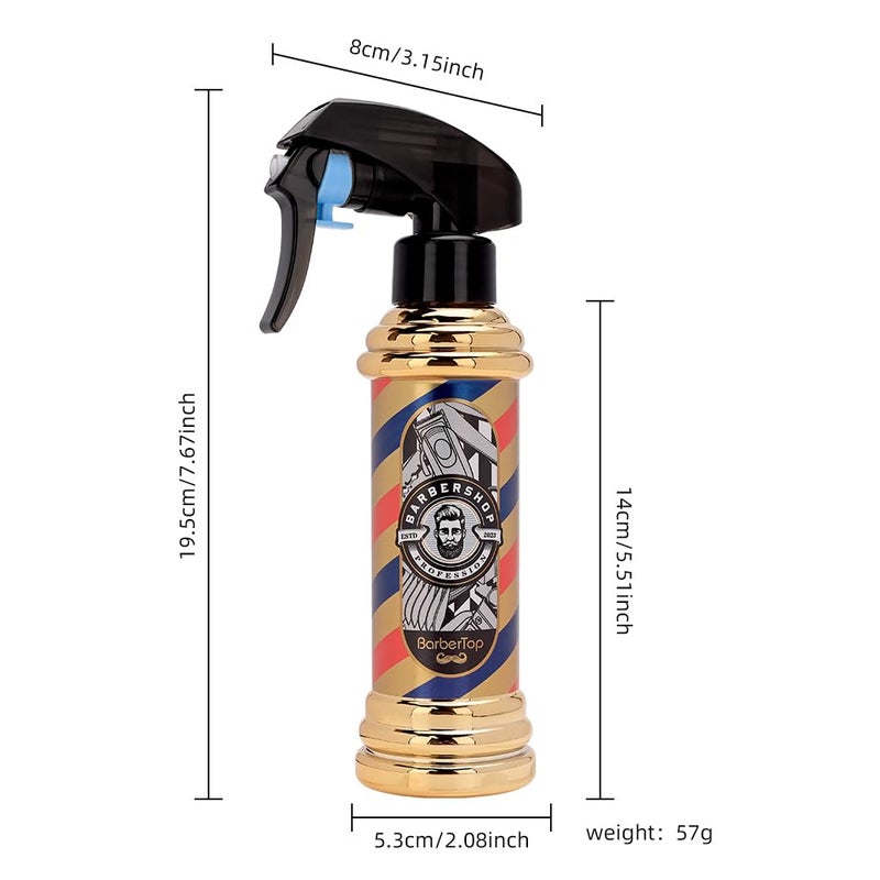 BarberTop Barber Spray Bottle, Barber Stylist Fine Mist Sprayer, Refillable Container & Spray Bottle for Hairdressing, Cleaning, Plants 6.76 ounce(Golden) - Image 3