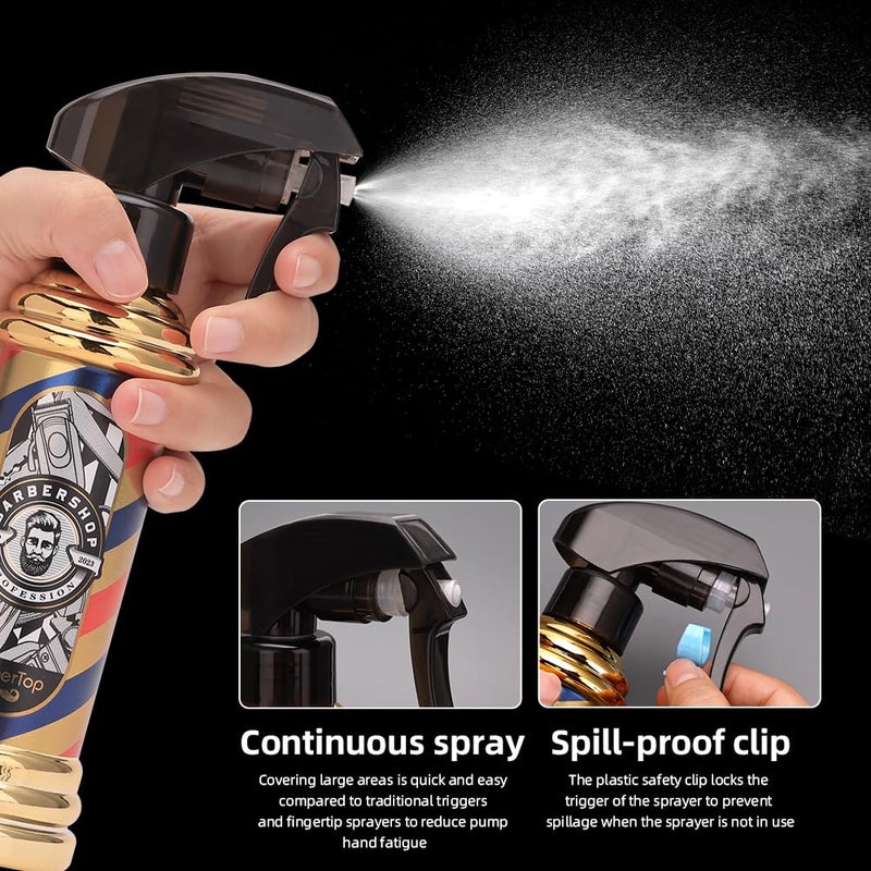 BarberTop Barber Spray Bottle, Barber Stylist Fine Mist Sprayer, Refillable Container & Spray Bottle for Hairdressing, Cleaning, Plants 6.76 ounce(Golden) - Image 4
