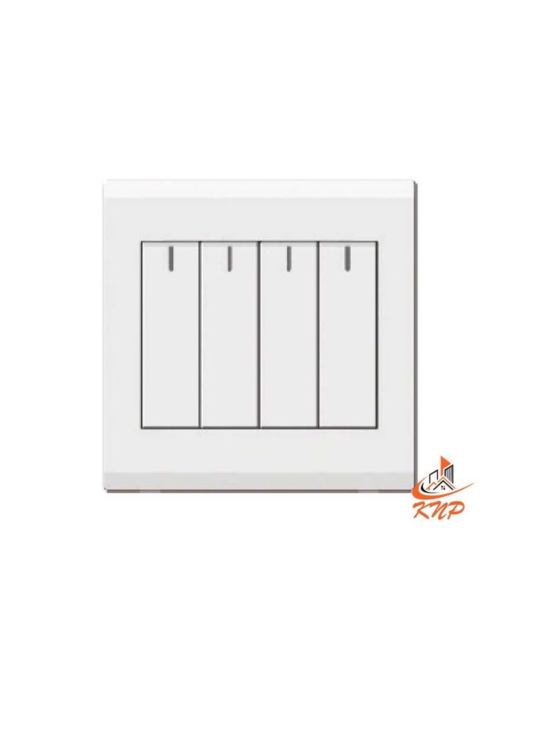 KNP 10A 4 Gang 1 way Switch - White - Image 3
