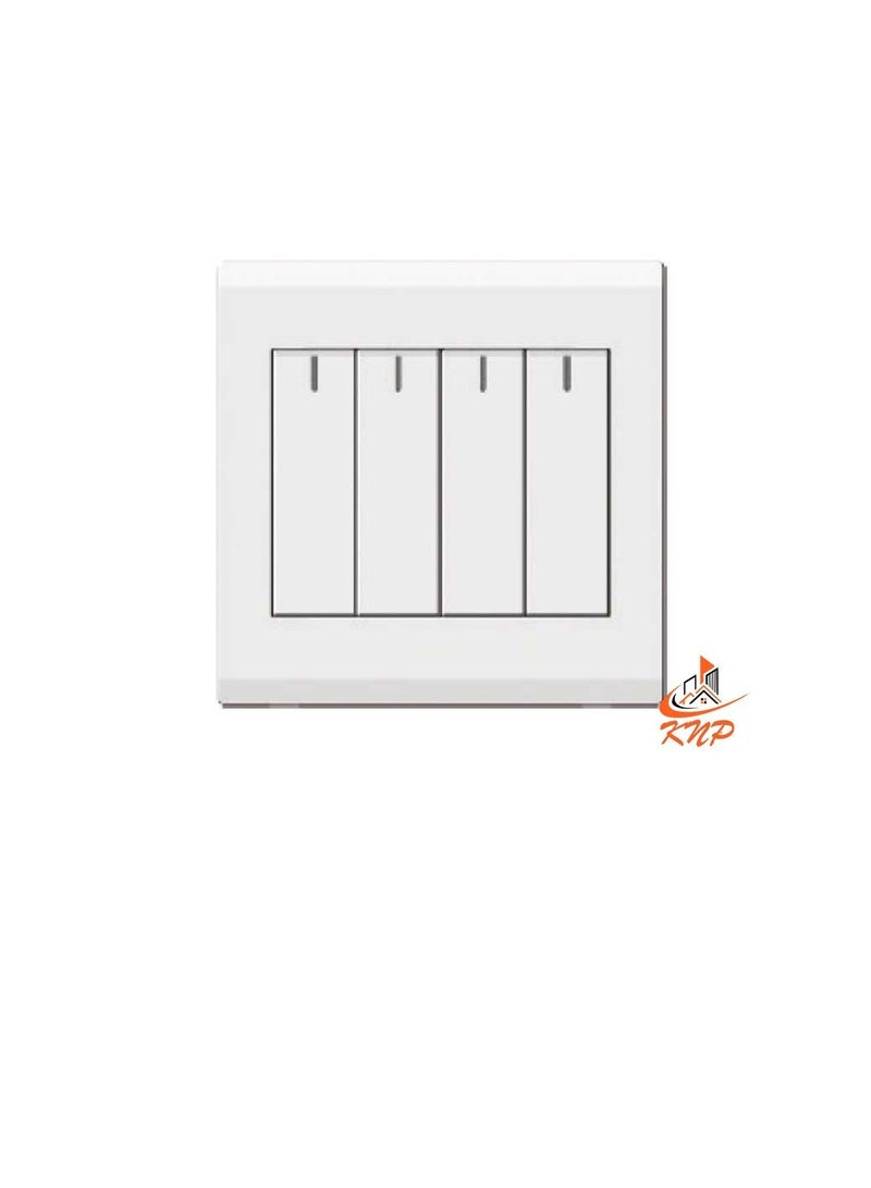 KNP 10A 4 Gang 1 way Switch - White - Image 2