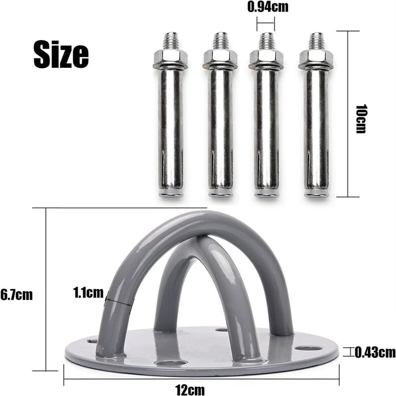 Bolivia's Wall Ceiling Mount Bracket, Black Heavy Duty Stainless Steel Yoga Anchor with 530kg Capacity for Aerial Yoga Hammock, Gymnastic Rings and Suspension Straps - Image 2