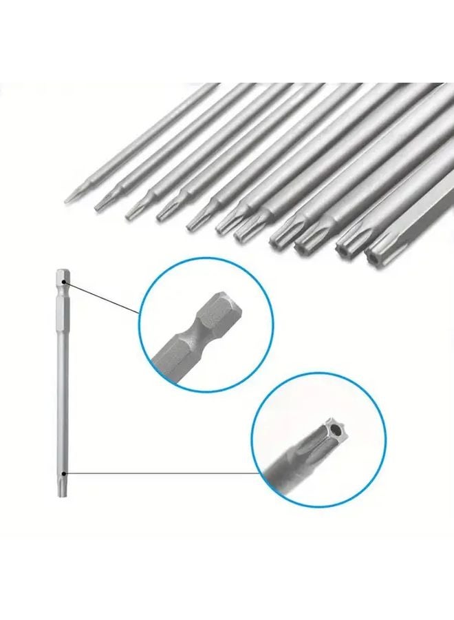 11Pcs Torx Screwdriver Bit Set T6 T40 100mm S2 Steel Magnetic Security Tool Kit - Image 5