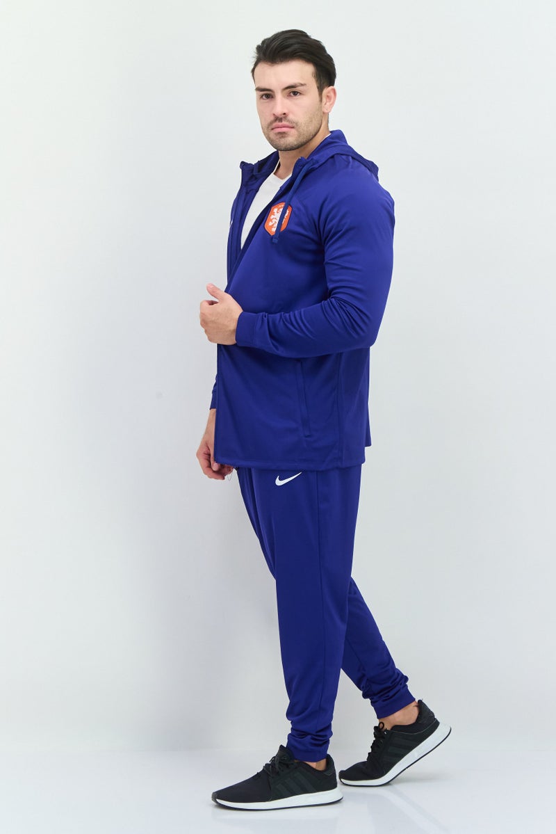 Nike بدلة رياضية للرجال بتصميم نحيف من قطعتين بشعار العلامة التجارية، أزرق - Image 3