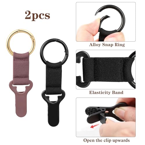Niveaya Hat Clip for Travel on Bag - 2 Pack, Vacation Beach Cruise Essentials Accessory for Travel Handbag Backpack Luggage, Securely Hold to Keep Hat Shaped, Hands-Free, Black+Purple - Image 2
