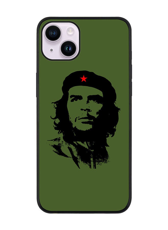 Stylizedd حافظة حواف سوداء متينة لجهاز آبل آيفون 14، حافظة مرنة رقيقة من المطاط، حواف مضادة للسقوط، غلاف TPU جل رقيق - تشي غيفارا - Image 1