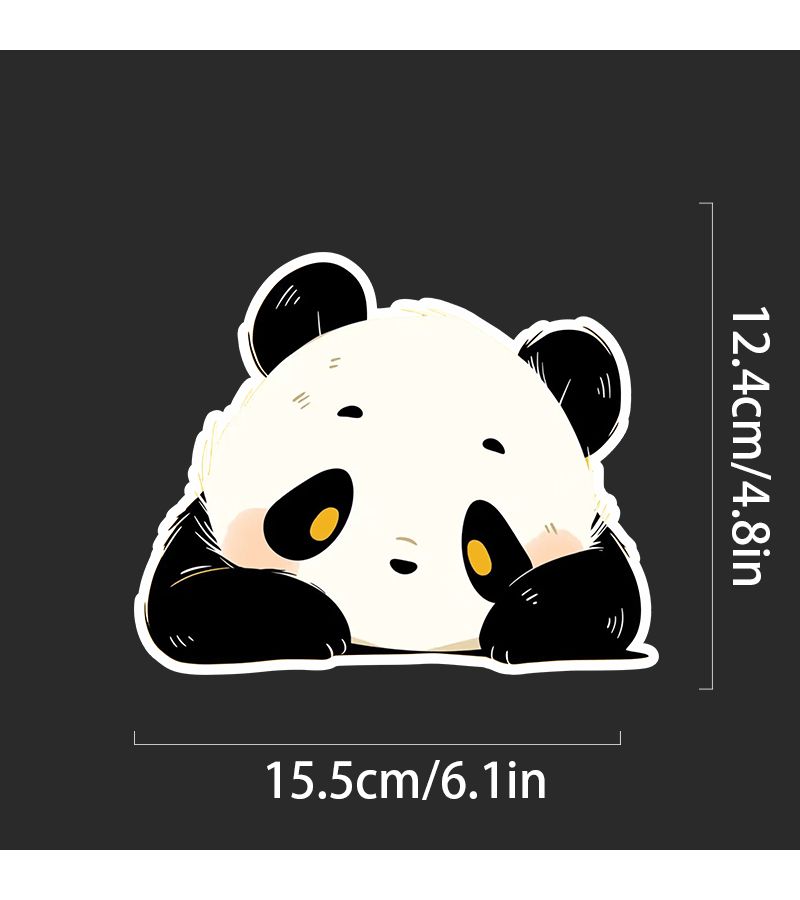 Panda Vinyl Decal 1pc Waterproof Matte Finish Self Adhesive Sticker for Car Laptop Glass Metal Surface - Image 2