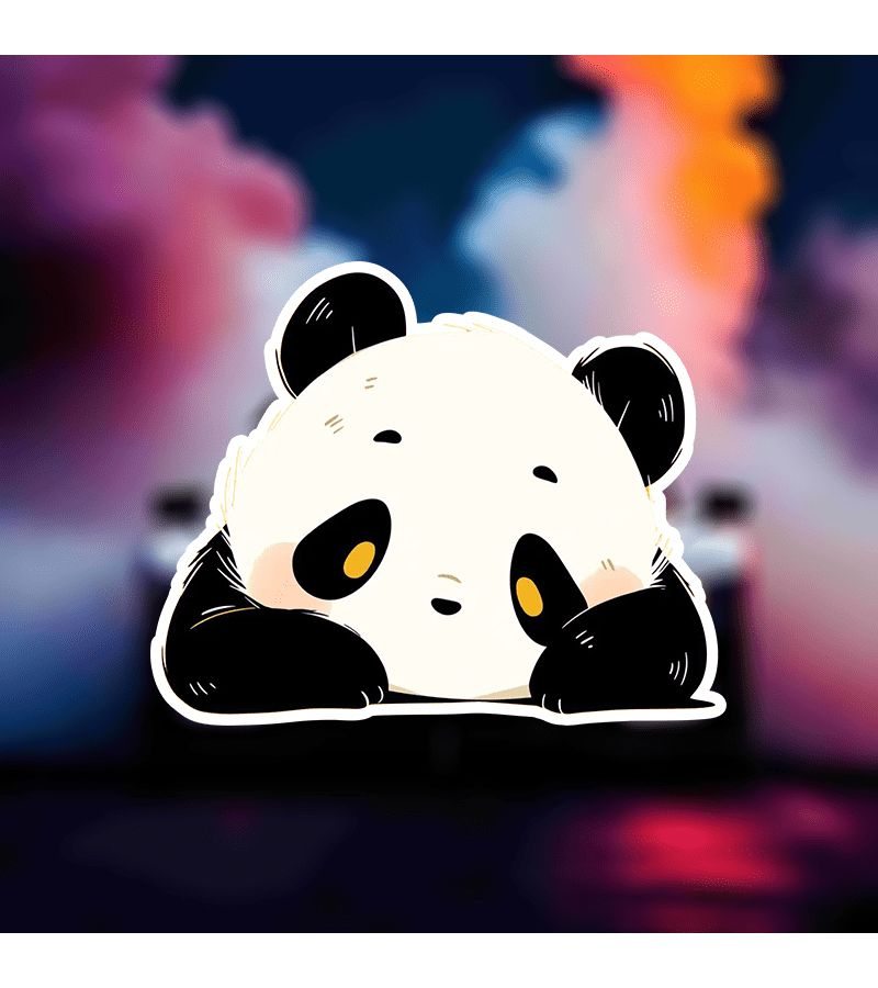 Panda Vinyl Decal 1pc Waterproof Matte Finish Self Adhesive Sticker for Car Laptop Glass Metal Surface - Image 1