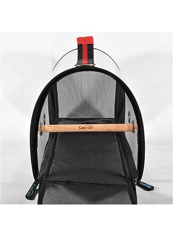 Travel-Friendly Bird Carrier with Feeder Cups & Perch (Medium 16 x 9 x 11, Red) - Image 5