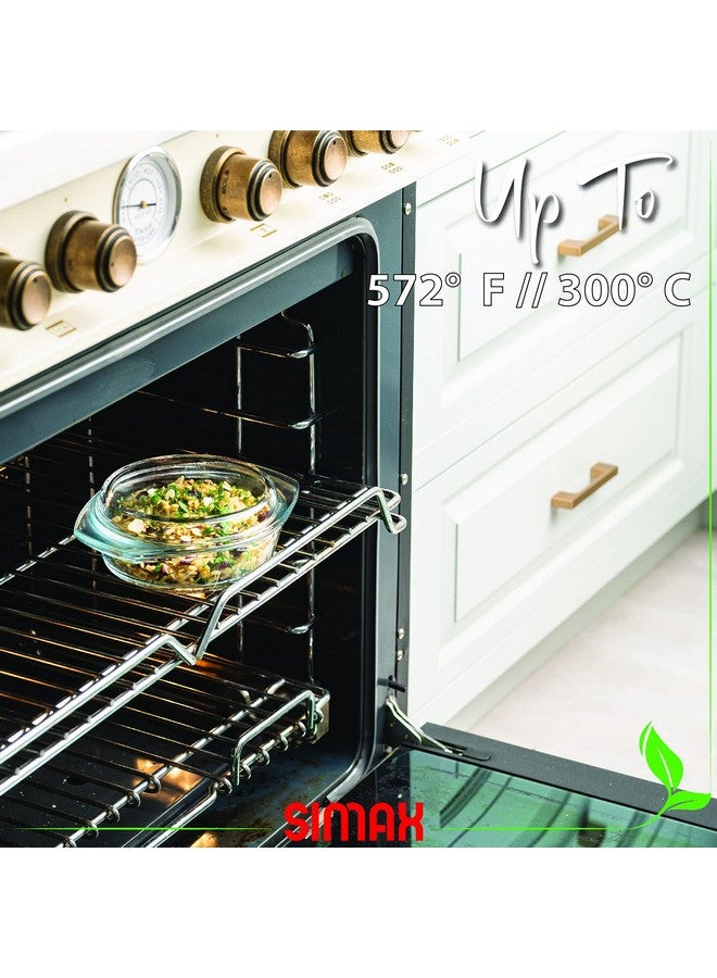 SIMAX Glass Casserole Dish, Clear Glass Round Casserole Dish with Lid and Handles, 1 Quart Covered Bowl for Cooking, Baking, Serving, Microwave, Dishwasher, and Oven Safe Cookware - Image 5