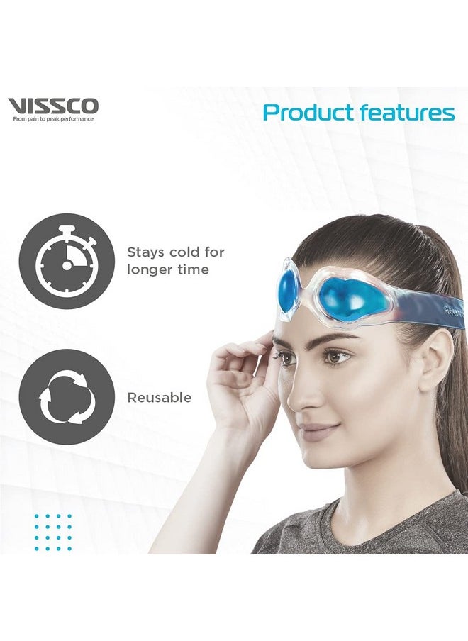Vissco Cool Eyes (Gel), Eye Relaxing Mask For Puffy Tired Eyes, Dark Circles, Instant Pain Relief, Dry Eyes, Redness - Universal (Blue)