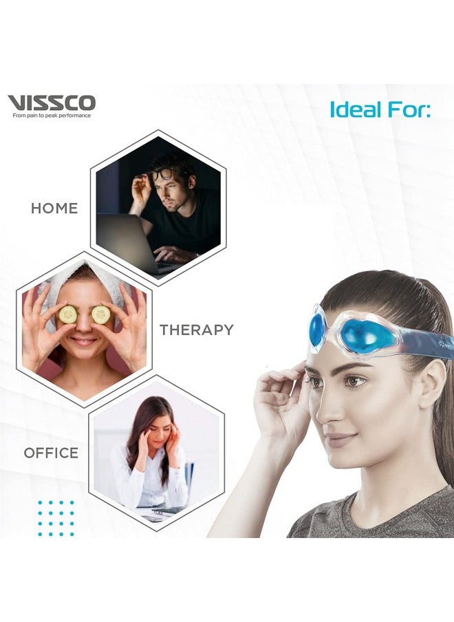 Vissco Cool Eyes (Gel), Eye Relaxing Mask For Puffy Tired Eyes, Dark Circles, Instant Pain Relief, Dry Eyes, Redness - Universal (Blue)
