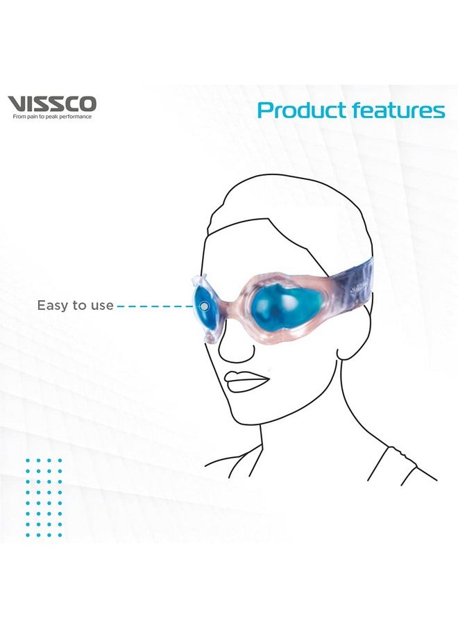 Vissco Cool Eyes (Gel), Eye Relaxing Mask For Puffy Tired Eyes, Dark Circles, Instant Pain Relief, Dry Eyes, Redness - Universal (Blue)