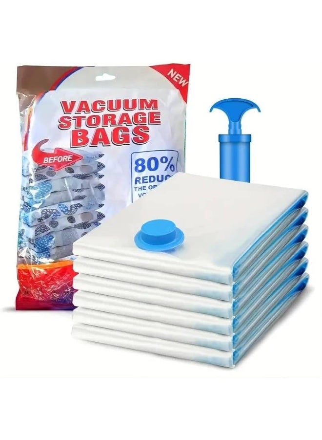 MOMENT 5 Pack Vacuum Storage Bags, Space Saver Bags With Suction Pump, Vacuum Sealer Bags For Store Clothing, Comforters - Image 1