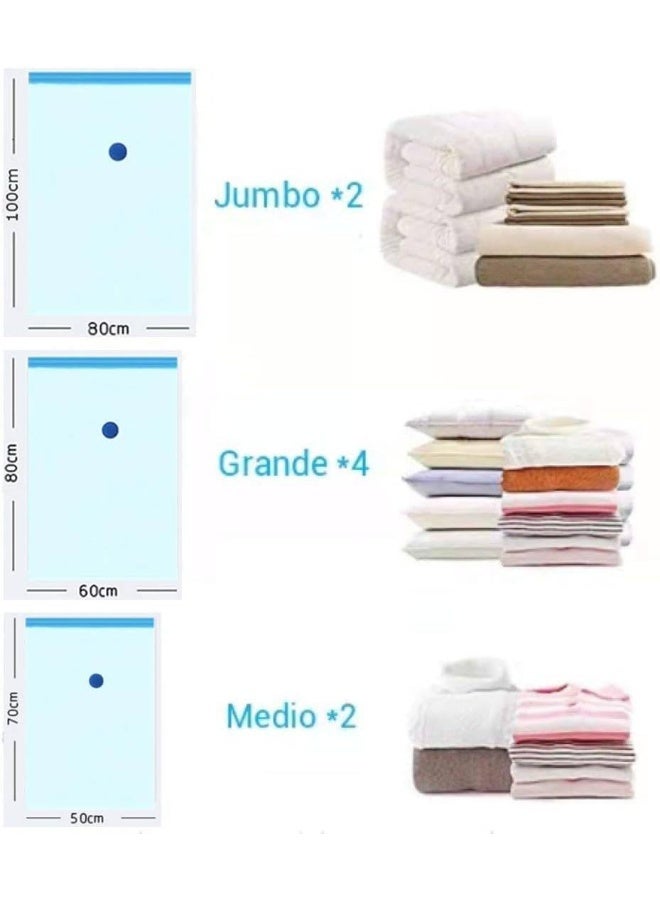 MOMENT 5 Pack Vacuum Storage Bags, Space Saver Bags With Suction Pump, Vacuum Sealer Bags For Store Clothing, Comforters - Image 3