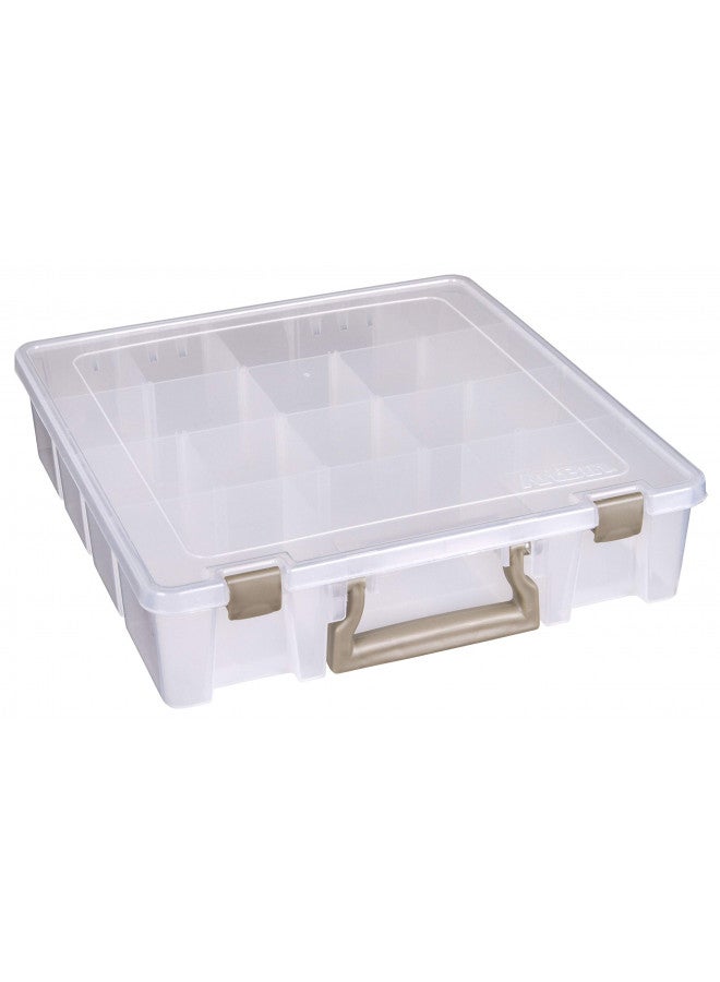 ArtBin 9007AB Super Satchel with Removable Dividers, Portable Art & Craft Organizer with Handle, [1] Plastic Storage Case, Clear - Image 1